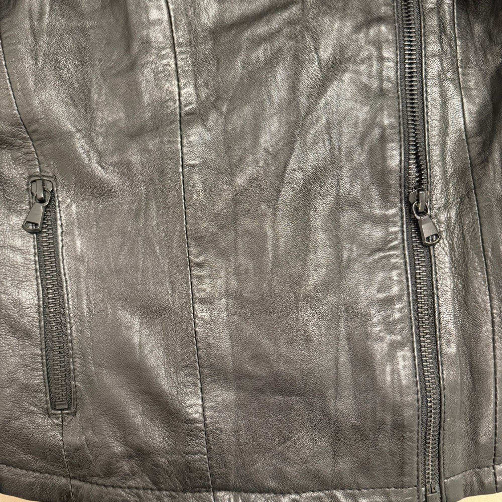 PAIGE Black Leather Moto Jacket XS - Picture 10 of 14